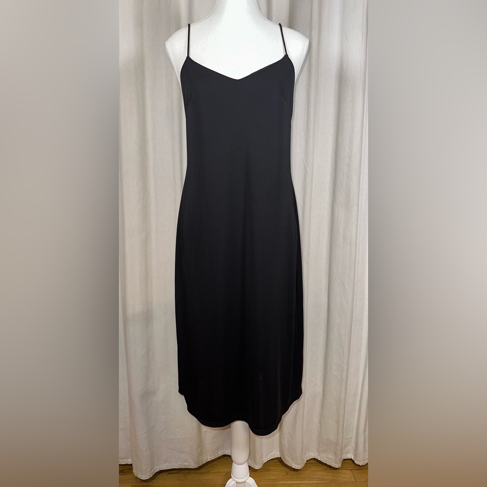 Express Black Midi Slip Dress
